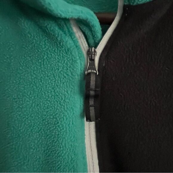 Women's The North Face Turquoise & Black Fleece 1/4 Zip Pullover Jacket - Picture 7 of 8